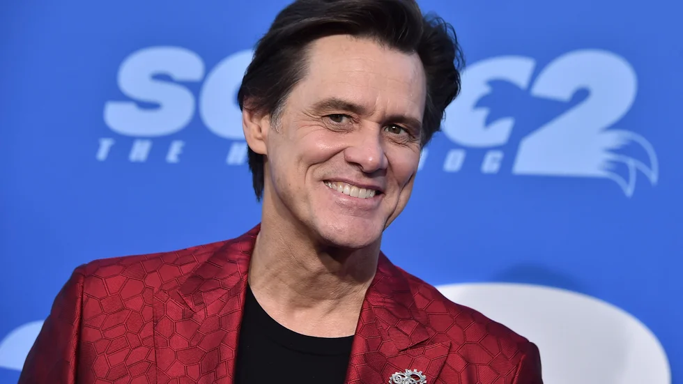 Jim Carrey i Los Angeles inför premiären av "Sonic the hedgehog 2," 2022.