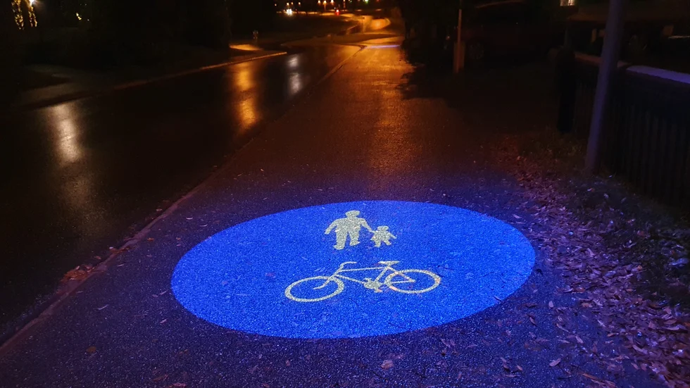 Så här ser en skylt ut när gång- och cykelbanan är bar.