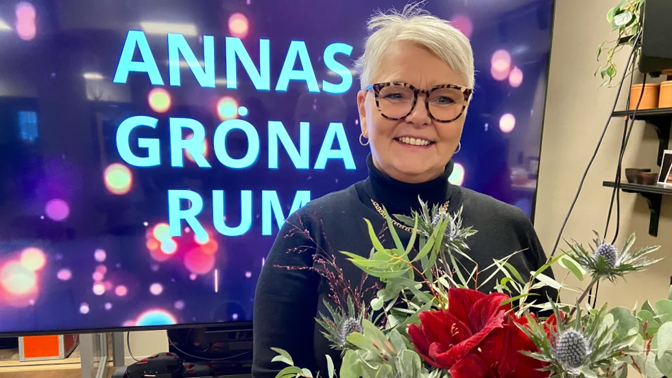 Anna Carlsson driver blomsterbutiken Annas gröna rum, som utsetts till Årets butik i Katrineholm 2022.