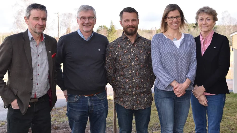 Per-Åke Svensson, Vimmerby Älgförvaltningsområde tillsammans med föredragshållarna Bo Karlsson, , Jonas Malmsten, Annika Felton och Mia Kjellander.