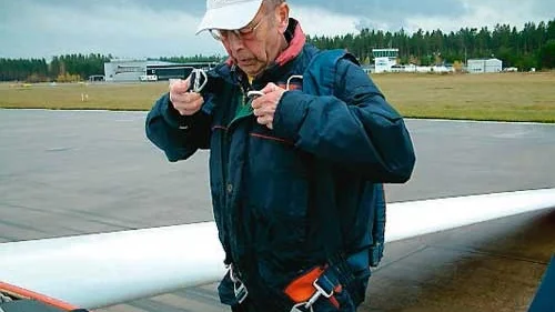 Carl-Henrik Hansson var en av dem som passade på att flyga när Flygklubben hade spaka själv dag.