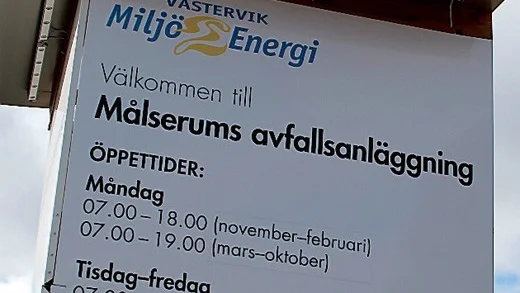 Västervik är en av 25 kommuner som använder sig av ett kortsystem vid besök hos återvinningscentraler.