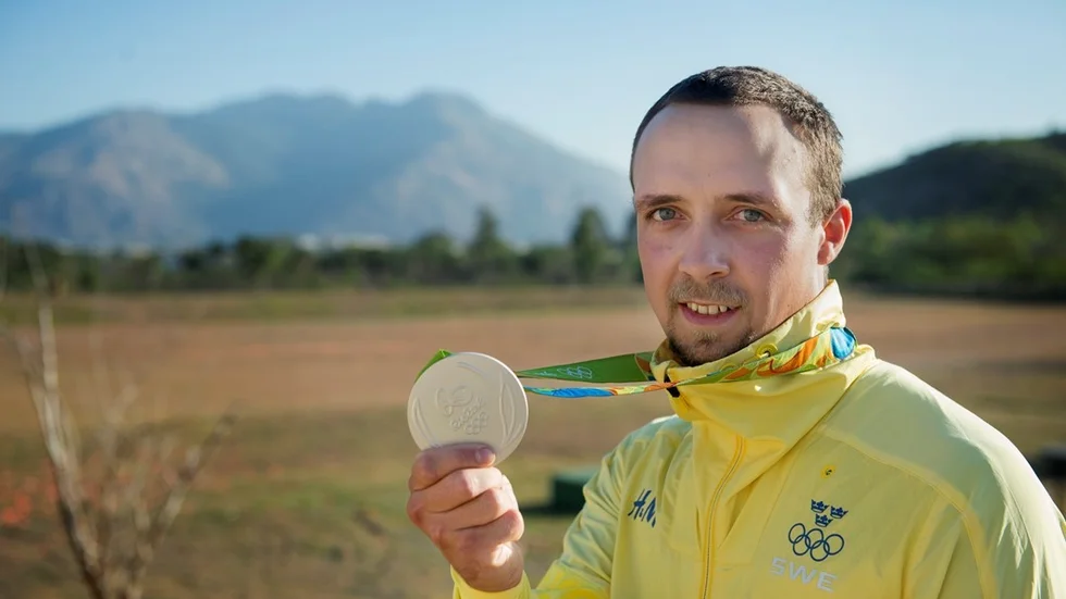 RIO DE JANEIRO 20160813
Marcus Svensson tog OS-silver i skeet på Rios olympiska skyttecenter under OS i Rio. Han förlorade finalen mot italienaren Gabriele Rossetti.
Foto: Jessica Gow / TT / Kod 10070
** Bilden ingår i SPORTPAKETET. För övriga BETALBILD **