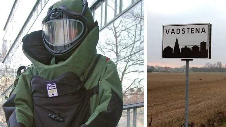 Bombgruppen har undersökt lägenheten i Vadstena. Bilden är från ett annat tillfälle.