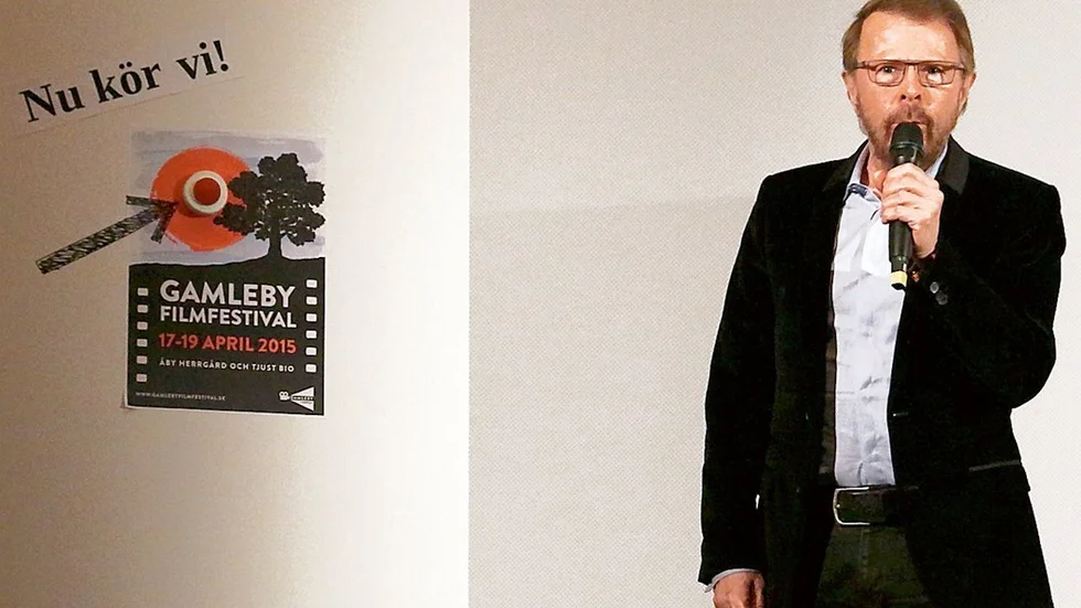 Björn Ulvaeus tryckte på knappen, och därmed var Gamlebys första filmfestival invigd.
