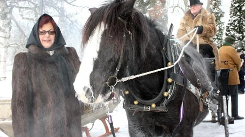 Birgitta och Per Backman var klädda för att gå i kyrkan en kall advent i slutet av 1800-talet. Tinkan gillade att trava till ljudet av bjällror.