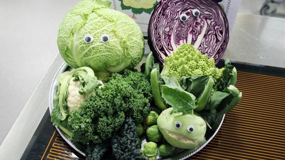 En bild från när månadens grönsak var kål på förskolan Blanka.