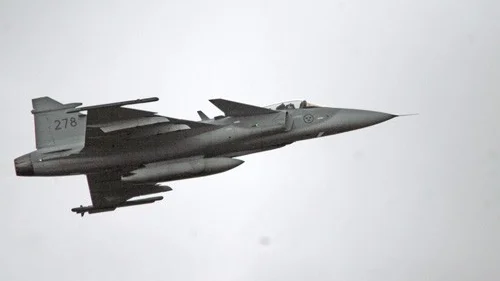Höjdpunkten på flygdagen var uppvisningen av en JAS 39 Gripen.