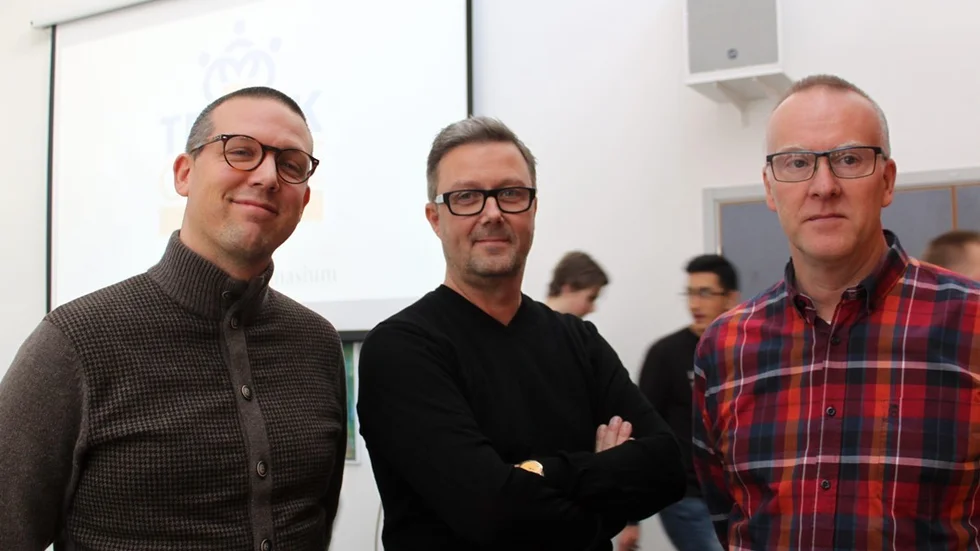 Rickard Bäck, Teknikcollege Kalmar län, Patric Engqvist, Näringslivsenheten Vimmerby kommun, och Anders Eriksson, rektor på Vimmerby gymnasium.