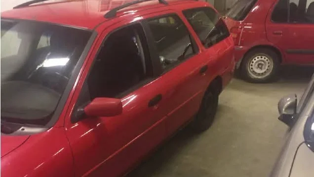 Den 41-årige mannen var kraftigt påverkad av narkotika när han körde på motorvägen i denna bil.