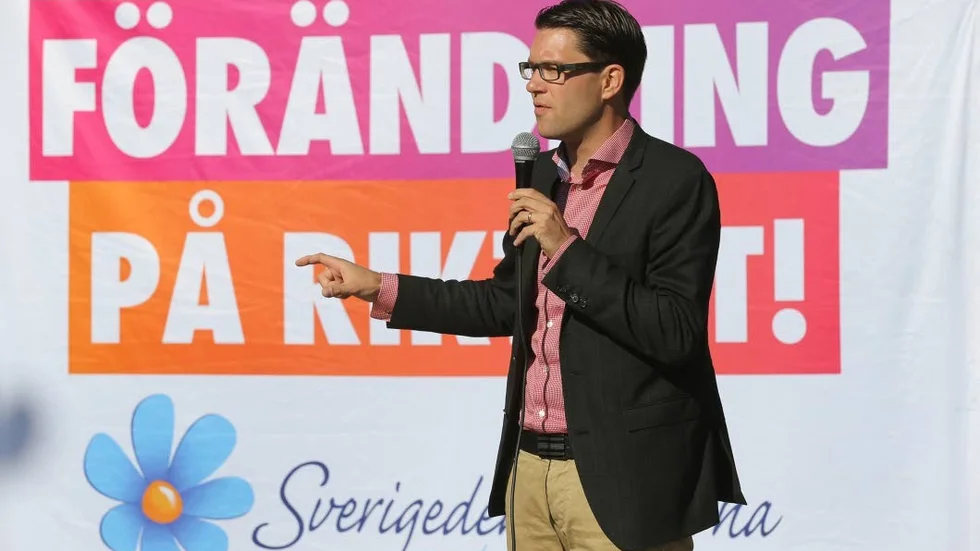 Jimmie Åkesson. Har tyvärr skäl att vara nöjd.