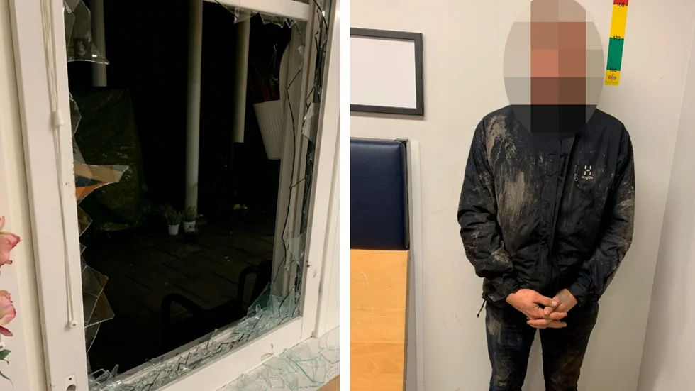 En 19-årig man har åtalats för grovt olaga intrång. (Bilderna är hämtade ur förundersökningen.) 