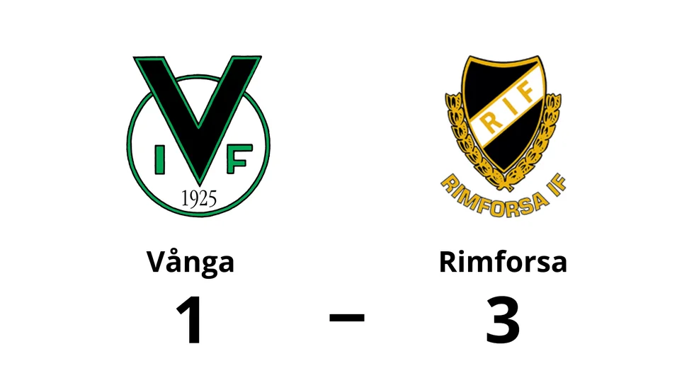 Vånga IF förlorade mot Rimforsa