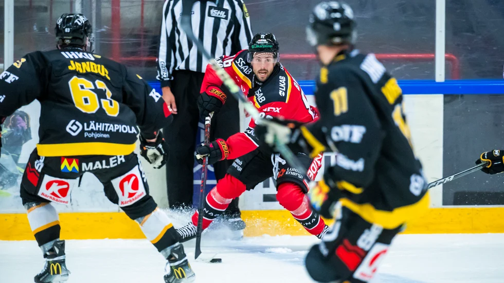 Mathias Bromé gjorde en bra match mot Kärpät, men det blev förlust för Luleå. (Arkivbild)
