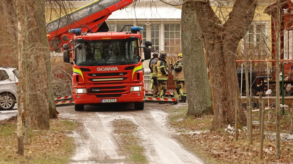 Det brann i en skorsten på en byggnad i Hämringe under söndagsförmiddagen.