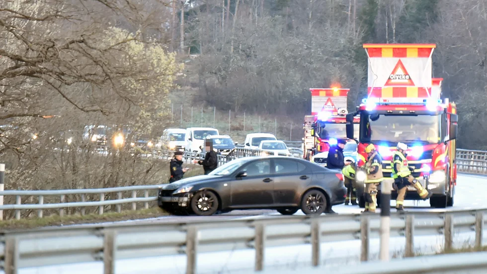 Det blev stopp i trafiken efter olyckan.