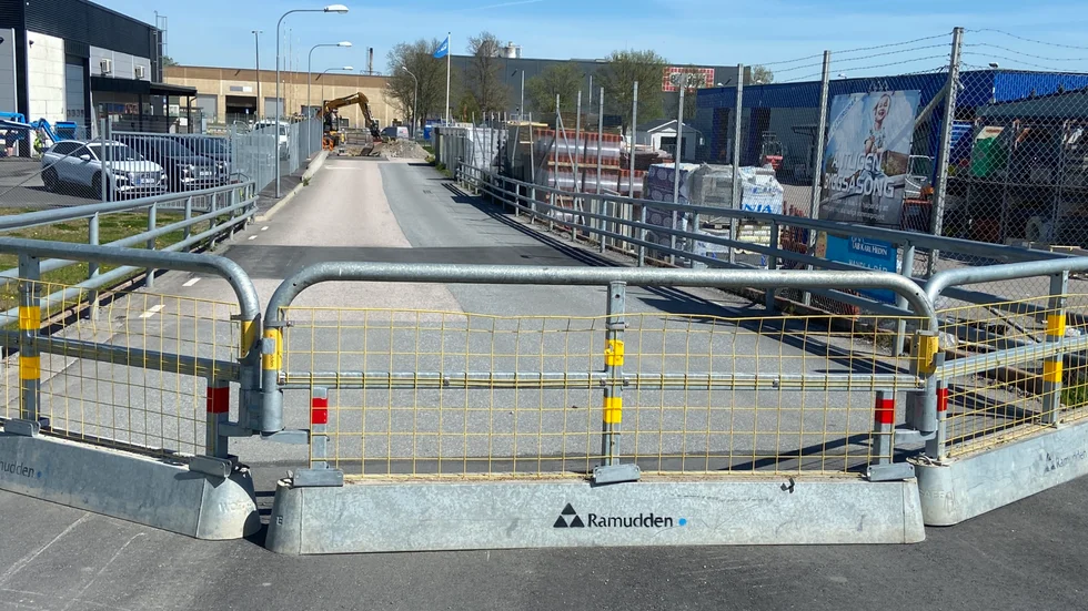 Den avstängda Mästarvägen sedd från Kilenvägen.