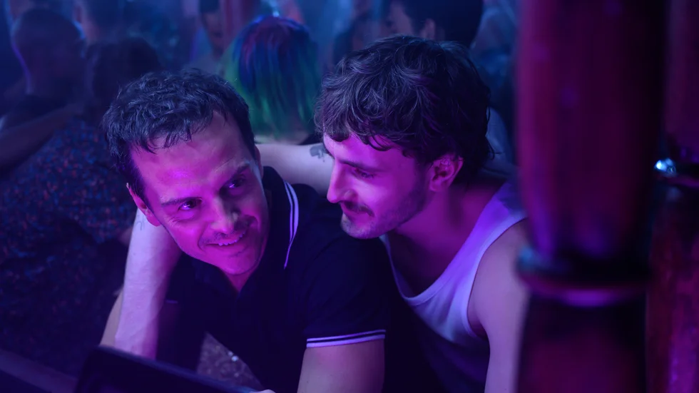 Andrew Scott och Paul Mescal spelar huvudrollerna i Andrew Haighs hyllade film "All of us strangers". Pressbild.