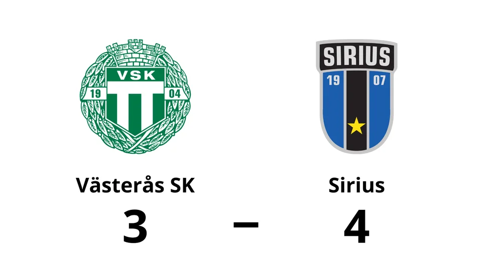 Västerås SK FK förlorade mot IK Sirius FK