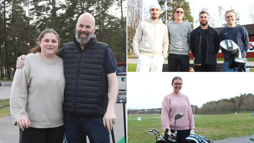 Många golfare tog sig till driving rangen på Linköpings GK under måndagskvällen.
