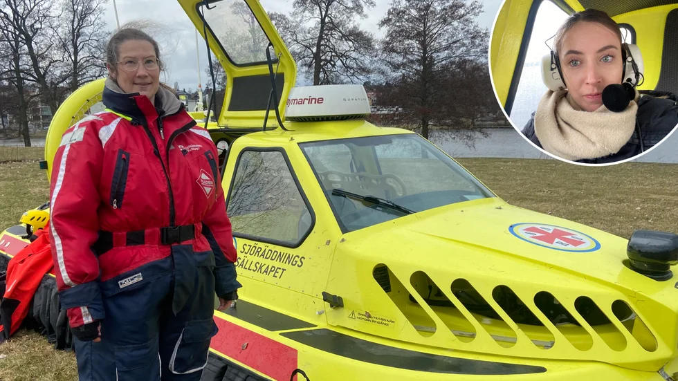 Tidningen fick testa åka med sjöräddningsällskapet för att testa deras svävare. Jennie Parbrink från Sjöräddningssällkapet va med undet åkturen. 