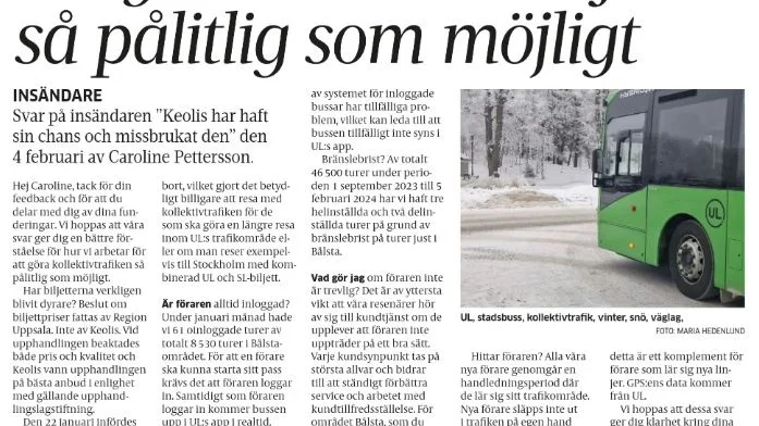 Från UNT den 21 februari.