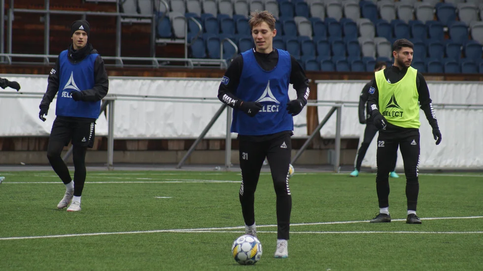 Marcus Lindberg under fredagens träning. 