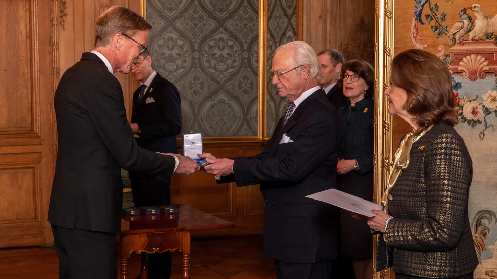 Erik Lysén fick ta emot medalj av kungen.
