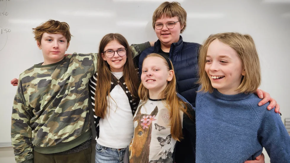 Klass 5A i Vebomarks Byaskola är glada och stolta över att ha kommit med i Vi i Femman.