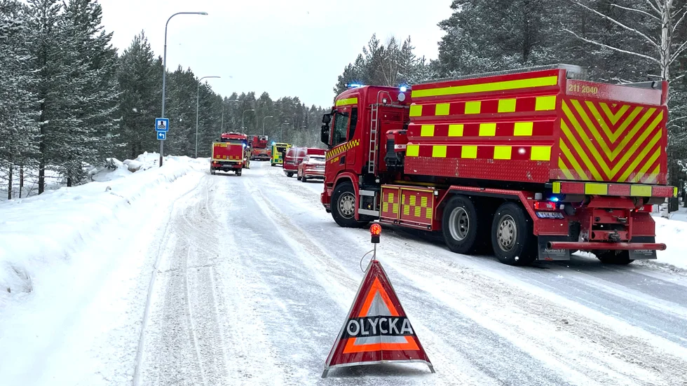 Två personbilar var inblandade i en olycka.