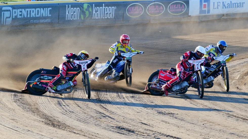 Det bjöds på bra racing i tisdagens match på Hejla Arena.