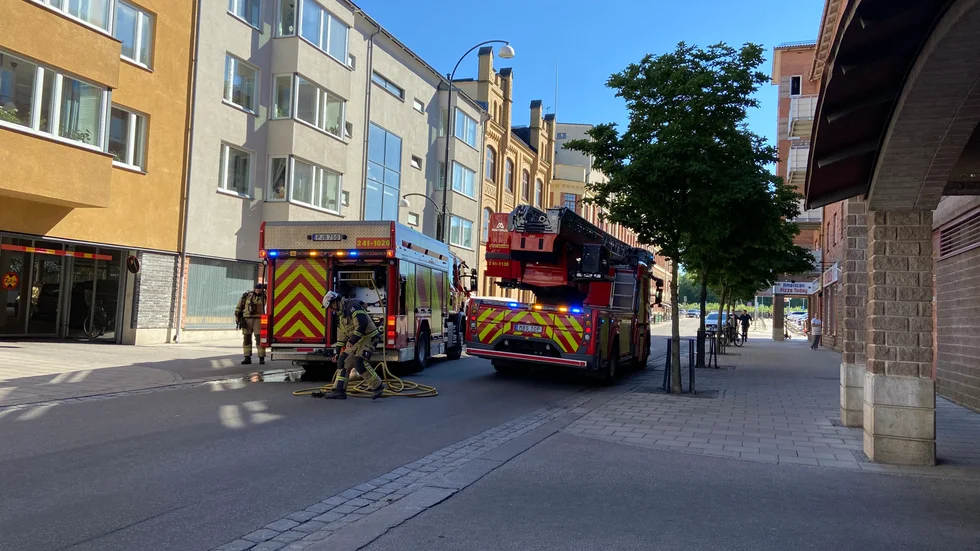 Räddningspersonal på platsen.