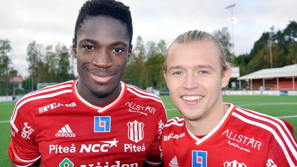 Nyförvärven i Piteå. Edward Ovusu, som skruvade in två läckra frisparkar, och lånet  från Gefle Christoffer Aspgren var lysande.