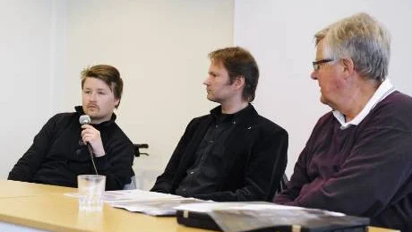 PANELDEBATT. Trafikingenjören Joel Ahlquist, stadsarkitekten Thomas Nylund och landstingspolitikern Hans Swedell svarade på frågor från allmänheten.