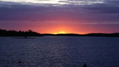 Midnattssol över Båtskärsnäs i Kalix