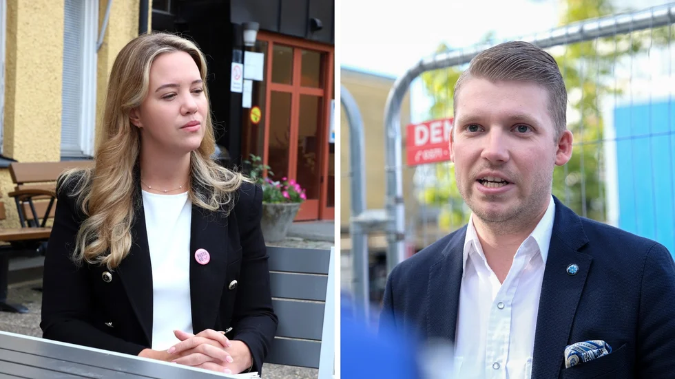 Kristdemokraternas Denisé Cassel och Sverigedemokraternas Chris Dahlqvist.