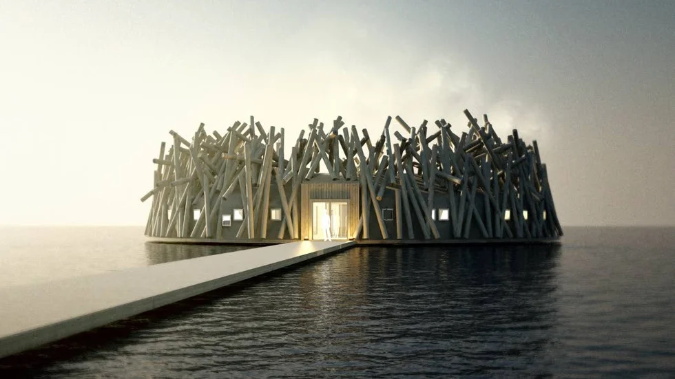 Illustration. Det arkitektritade Arctic Bath ska enligt planerna börja byggas till sommaren.