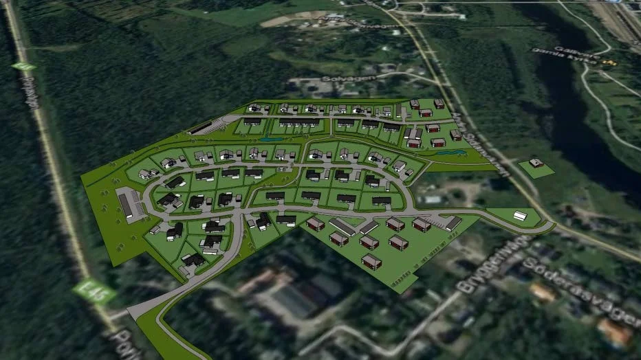 Bryggeribacken. Så här är det tänkt att det nya bostadsområdet i Gällivare ska se ut.