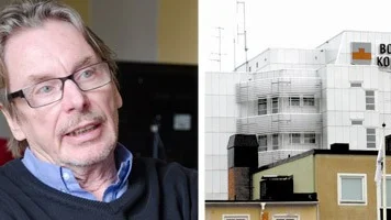 Bodens Vänsterpartistiska kommunalråd Bosse Strömbäck och Bodens stadshus.