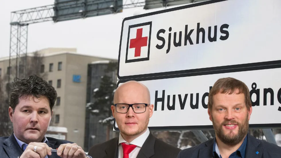 Peter Olofsson (S), Petter Nilsson (SD) och Hans-Inge Smetana (KD) debatterade Svenskt Ambulansflygs ekonomi och vem som borde sköta driften.