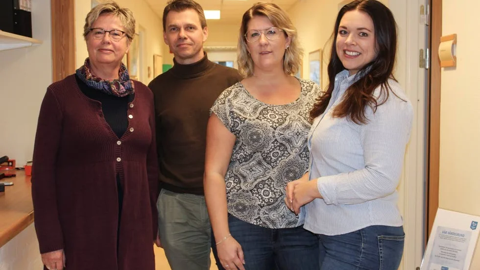 Från vänster: Berit Hyllbrant (L), Roger Tiefensee (C), Anna Jernemalm (KD) och oppositionsrådet Emma Dahlin (M).