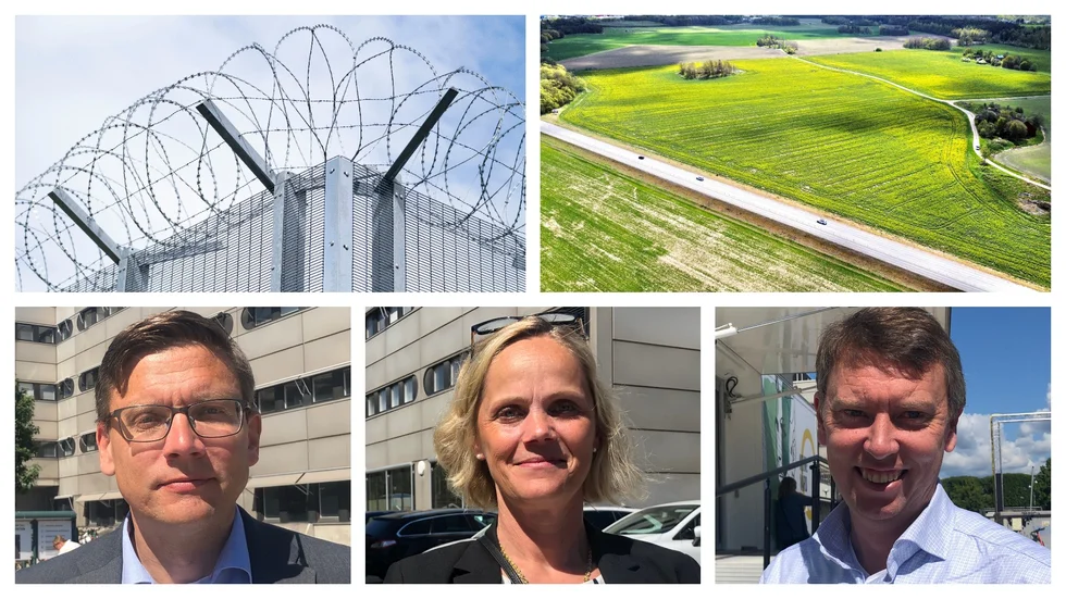 Under onsdagen kom beskedet - det blir ett nytt fängelse i Norrköping. Men Värnamo får också ett. Från vänster ses Björn Myrberg, ekonomi- och fastighetschef på Kriminalvården, Anna Selander, samhällsbyggnadsdirektör på kommunen och Olle Vikmång, kommunstyrelsens ordförande.