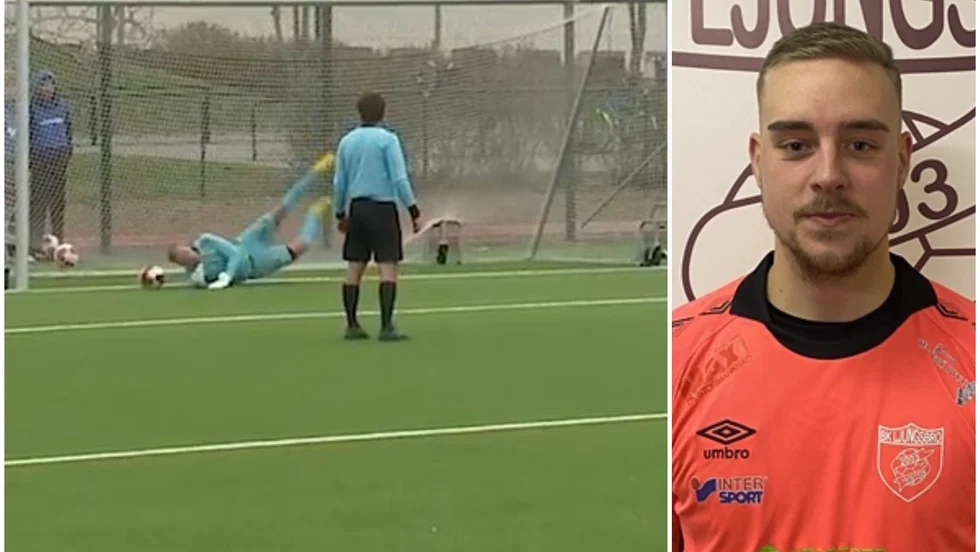 Anton Flood gjorde en magisk straffräddning som utses till april månads vassaste.