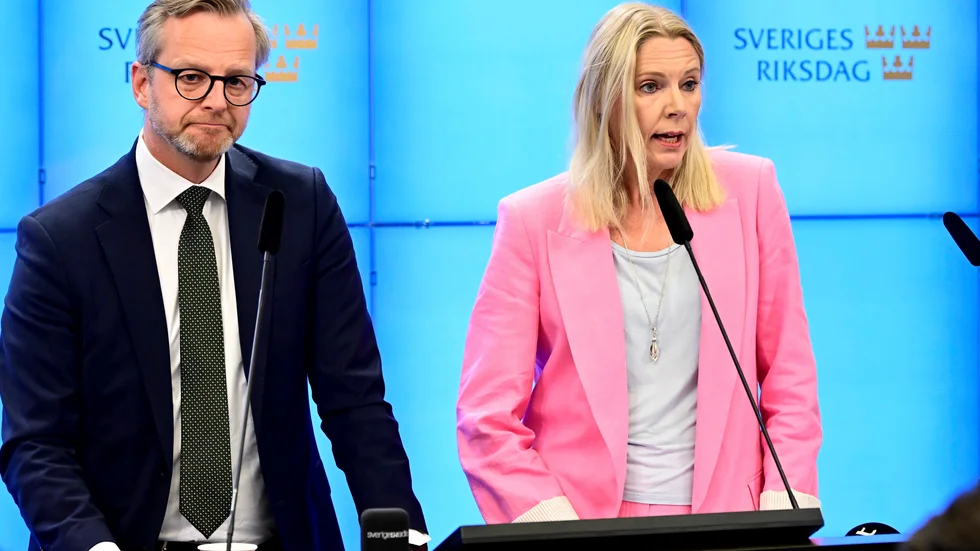 Finansminister Mikael Damberg (S) och finansutskottets ordförande Åsa Westlund (S) höll tidigare i dag pressträff inför budgetdebatten i riksdagen.
