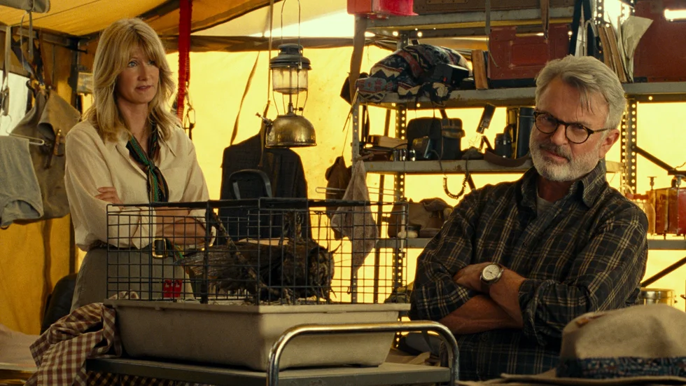 Laura Dern och Sam Neill spelar huvudrollerna i nya "Jurassic World"-filmen. 