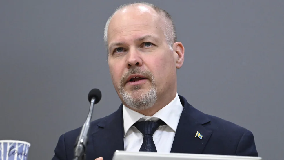 Justitie- och inrikesminister Morgan Johansson (S) tog emot utredningen om kriminalisering av deltagande i terroristorganisationer vid en pressträff på tisdagen.