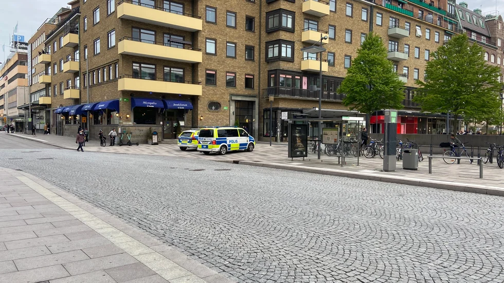 Polisen ryckte ut till Fristadstorget i Eskilstuna under lördagskvällen.