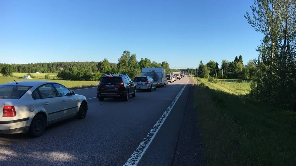 Så här ser det ut på E4:an norr om Luleå.