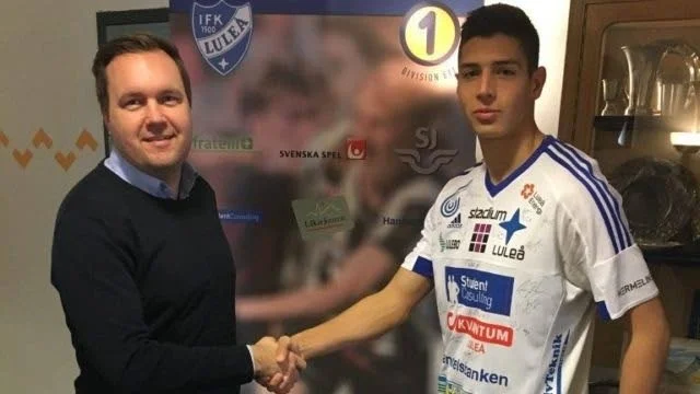 Nyförvärv. Sportchef Daniel Kalén, th, presenterade under fredagen Marko Simovic som nyförvärv inför säsongen.