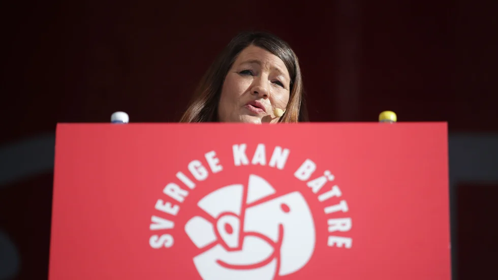 LO-ordförande Susanna Gideonsson förstamajtalade i Göteborg.